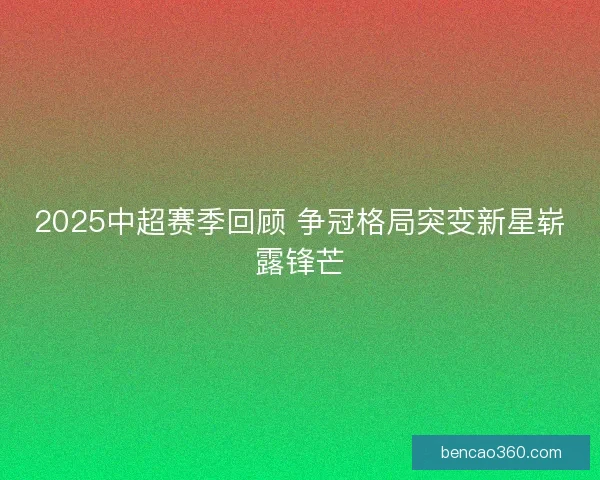 2025中超赛季回顾 争冠格局突变新星崭露锋芒